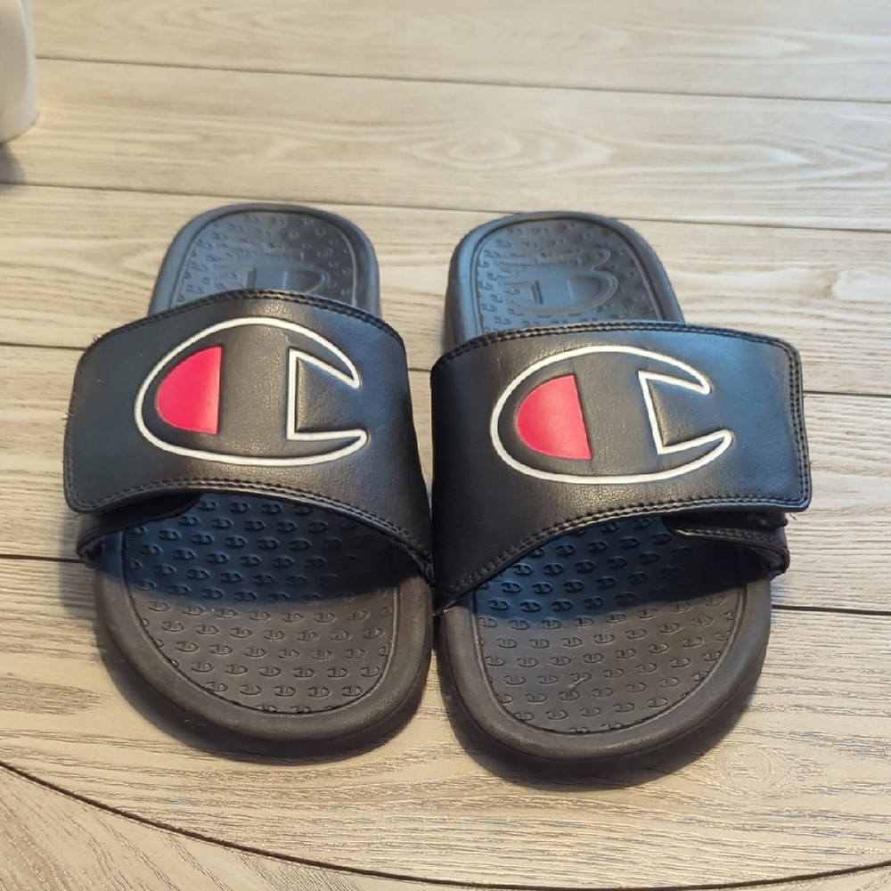 Champion Black and Red Slide Sandals